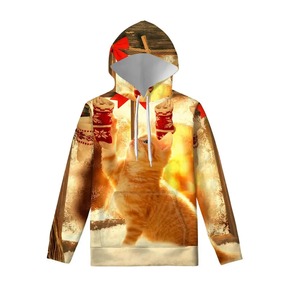 Толстовки Sudadera Mujer Harajuku с 3D принтом собаки кошки хомяка, женские пуловеры, толстовка с капюшоном, Женская толстовка с длинным рукавом, толстовки больших размеров - Цвет: C894Z72W