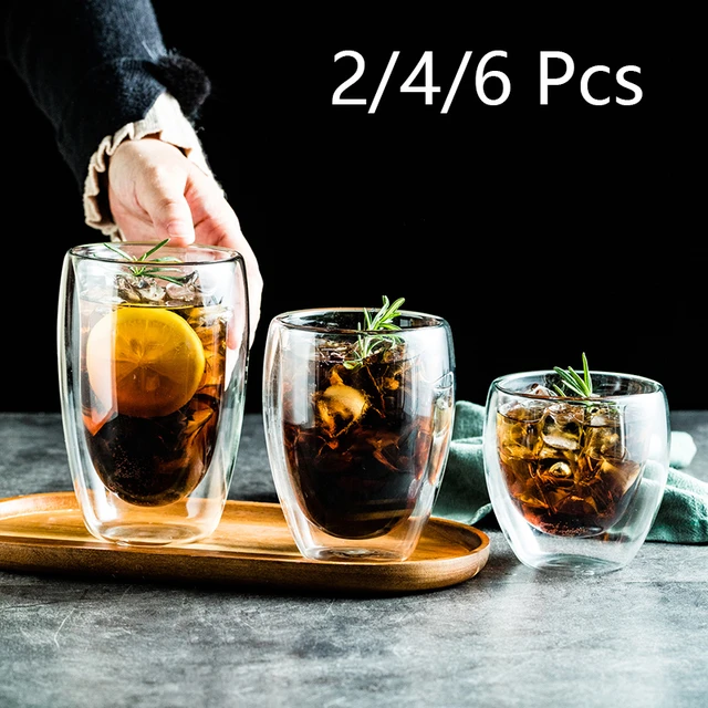 Double Wall Glass Espresso Cups  Coffee Cup Double Glass - Transparent Glass  Cup - Aliexpress