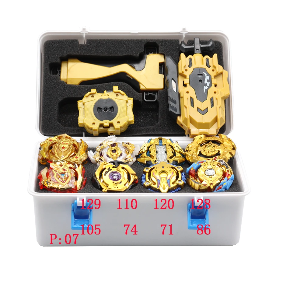 Beyblade Burst GT B-154 Империя Дракон Бог B-153 Металл Fusion Beyblade Набор коробка с ручкой пусковая пластиковая коробка игрушки для детей - Цвет: Прозрачный