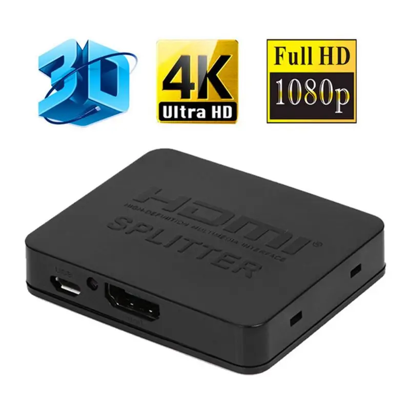 OOTDTY 1 комплект Full HD 4K HDMI сплиттер 1X2 3D 1080P 2 порта ретранслятор усилитель концентратор устройство