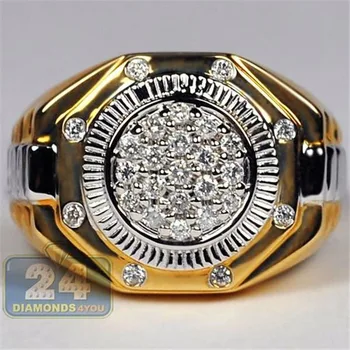 

Classic Geometric Big Golden Finger Rings for Men Luxury Micro Pave CZ Stone Wedding Band Hip Hop Rings femme homme Z3P804