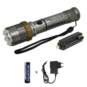 

Self Defense Flashlight 2300 LM XM-L T6 LED Torch Waterproof 5 Mode Rechargeable Tactical Lanterna Zoomable with 18650 Battery