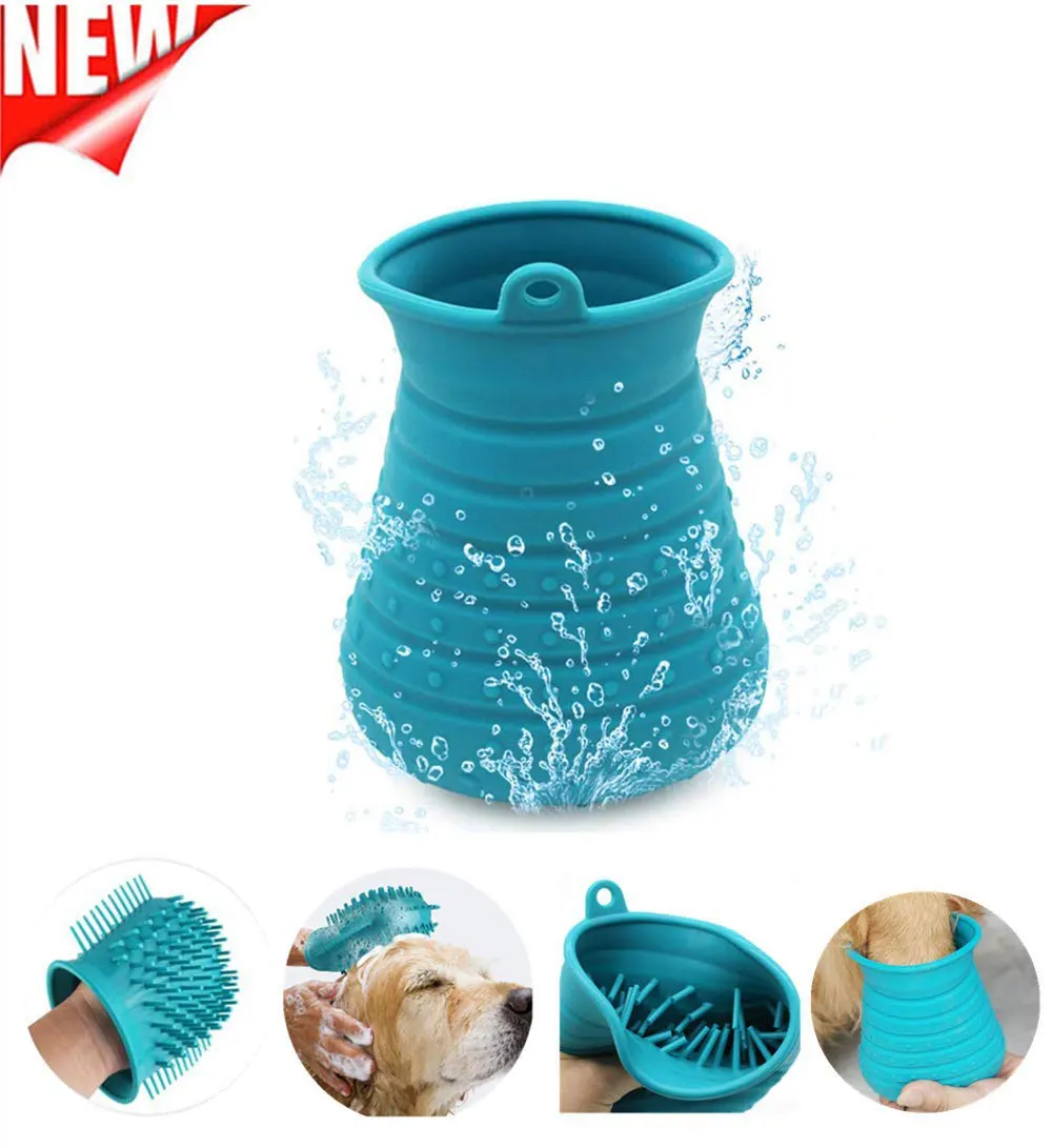 Dog Paw Cleaner Cup Soft Silicone Combs Portable Outdoor Pet Foot