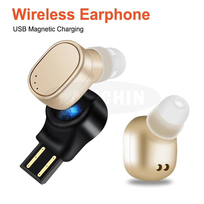 

USB Magnetic Charging Mini Bluetooth Earphone Sport Headset Wireless Bluetooth Headset Car Bluetooth Earphone