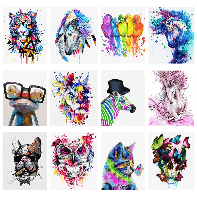 Paintmake Abstract Animal Diy Paint By Numbers For Kids Adult Digital