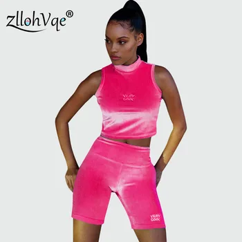 

Zllohvqe Tracksuit Vest Top Sweatpants Sport Fitness Suit Female Sports Suit 2 Pieces Set Sweatsuit