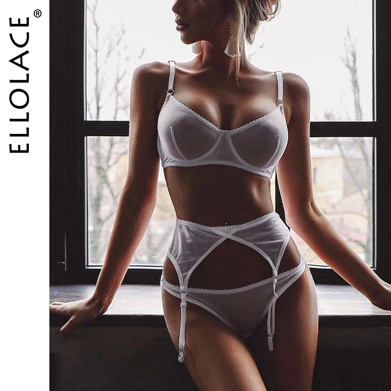 Ellolace Женский комплект из 3 предметов сексуальное эротическое белье нижнее