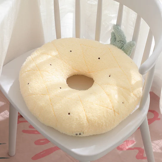 Pineapple Пончик плюшевая подушка круглые фрукты Животные мультфильм кольцо Подушка для сидения для детей и взрослых, ананасов и клубники; Банни Медведь; цыпленок подушки - Цвет: Pineapple