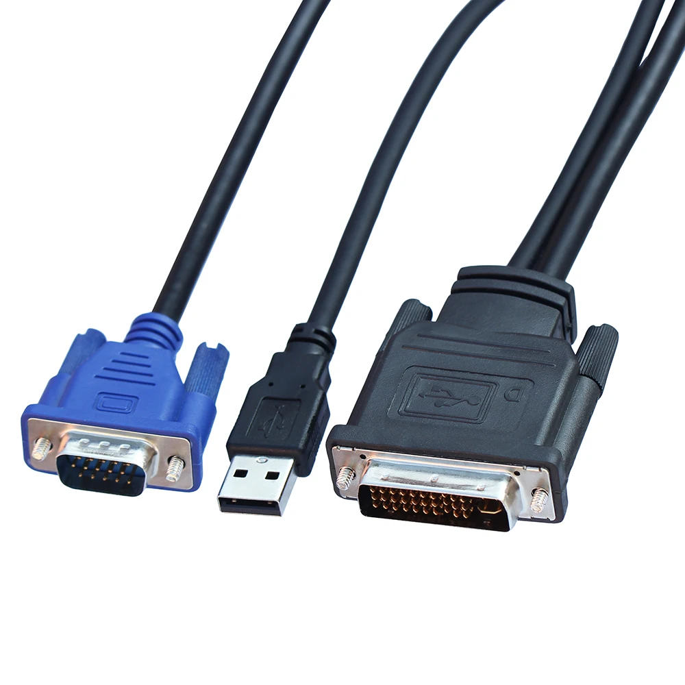 Vga cable adapter Vga cable DVI M1-DA 30+5 pin to VGA Dual link+ USB Projector cable 1.7m