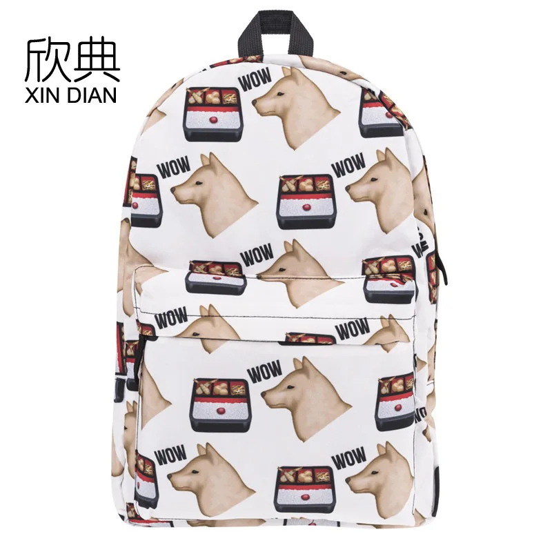 

Amazon hot style cartoon dog students bag travel backpack backpack 3 d printing wave packet in Europe and America