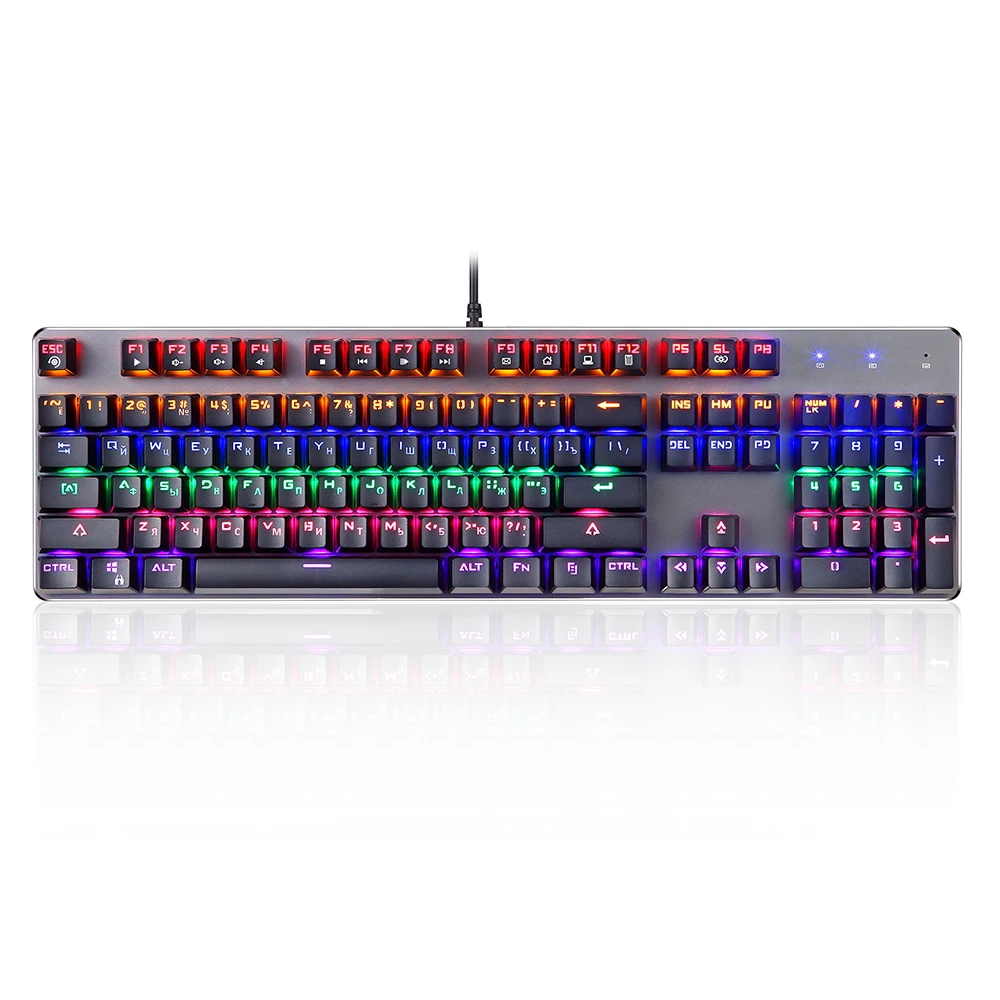 Механическая клавиатура Motospeed K73, смешанный светильник, с RGB, на заказ, светильник, 104 клавиш, Игровая клавиатура, английская и русская клавиатура