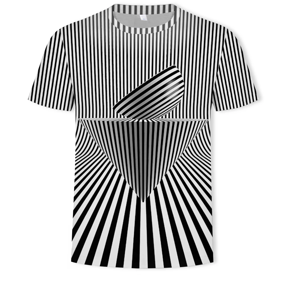 

Summer fashion men's T-shirt 3D geometric printing casual T-shirt three-dimensional clothing Asian size S-6XL men's T-shirt