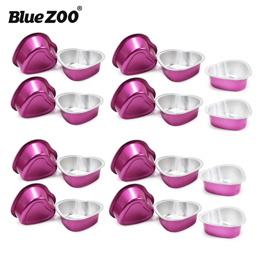 BlueZOO нагревательная чаша с воском мини в форме сердца 30 г алюминиевая фольга плавления удаления волос горячая пленка жесткий воск гранулы чаша инструменты - Цвет: 20pcs