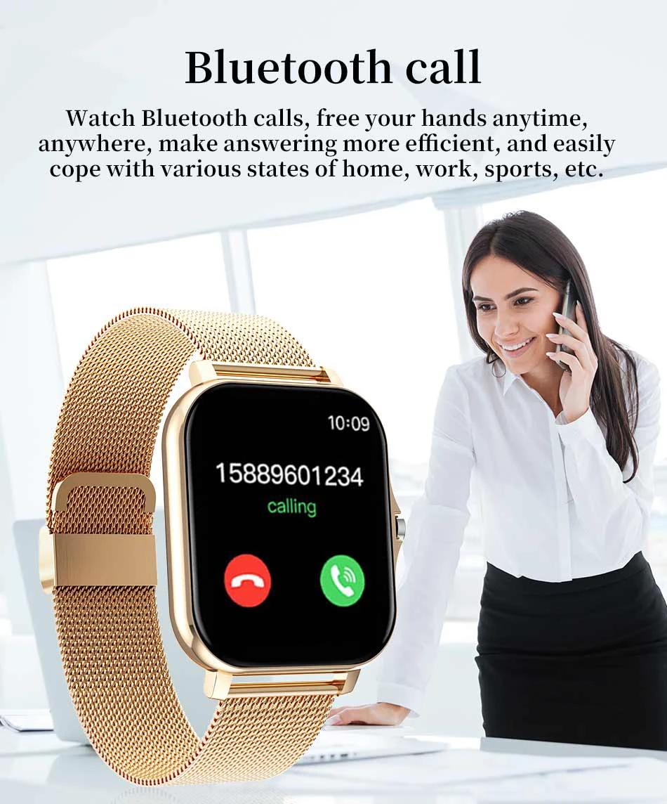 2022 New Men Smart Watch Women 1.69" Full Touch Bluetooth Call Fitness Tracker Heart Rate Monitor Blood Pressure Smart Bracelet