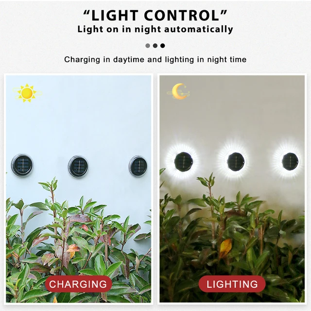 2 Csomagok Napelemes Út Könnyű Kültéri Ip65 Vízálló Táj 8 Kerti Földi Lámpa A Gyep Dekorációhoz - Image 3