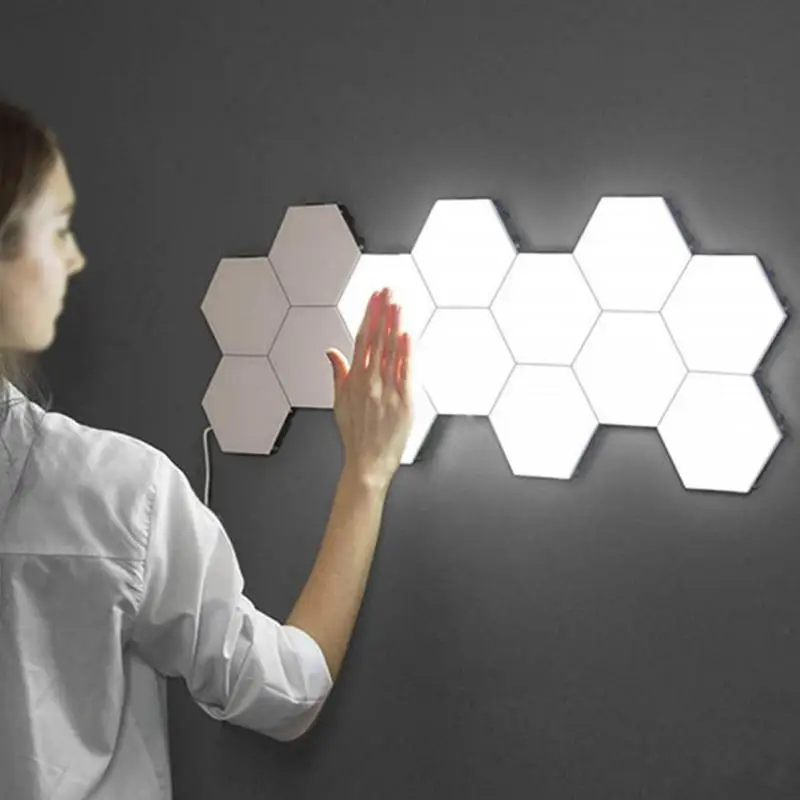 

Quantum lamp led Hexagonal lamps modular touch sensitive lighting night light magnetic hexagons creative decoration wall lampara