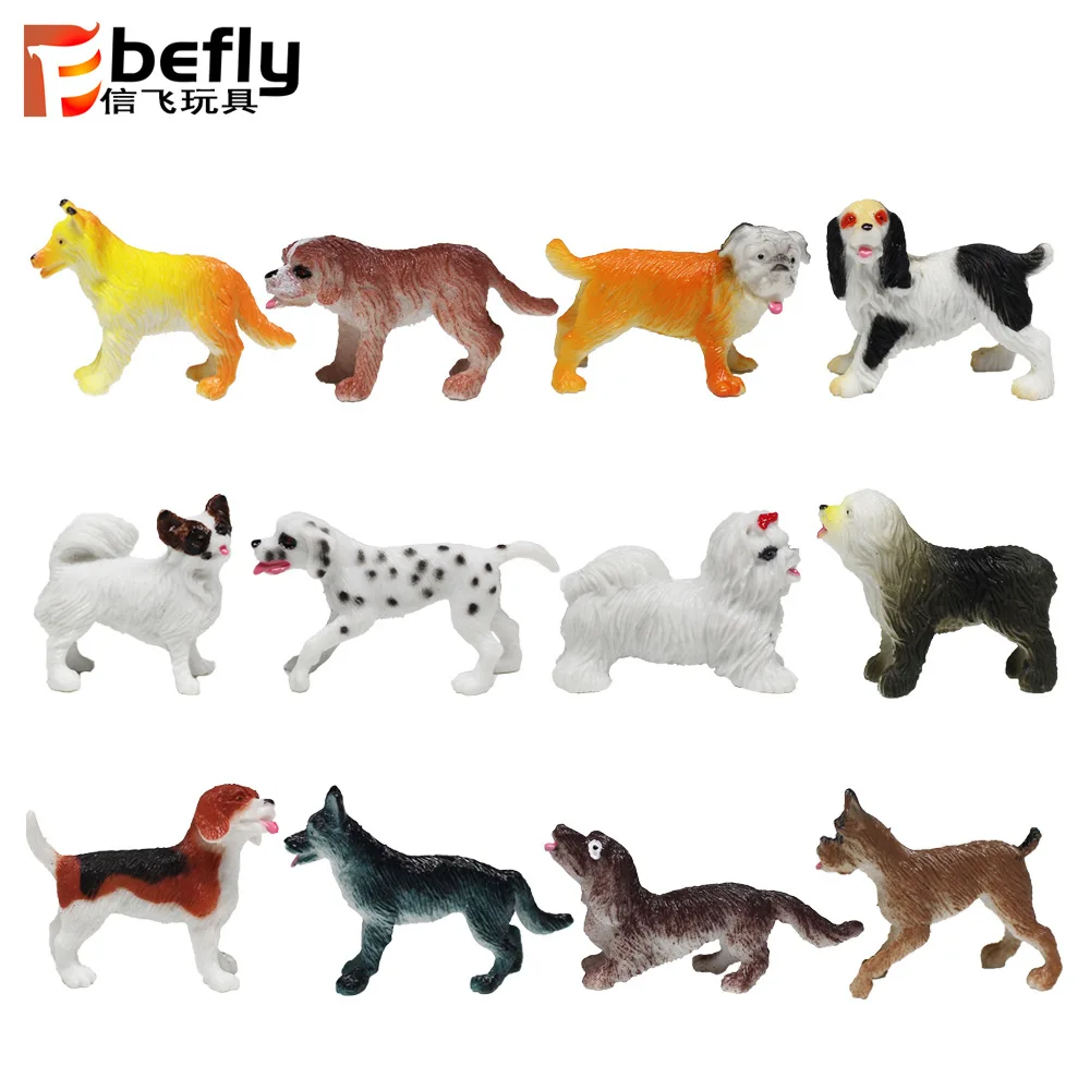 12-Model Solid PVC World Famous Dog Static Model Dog Series Toy Model