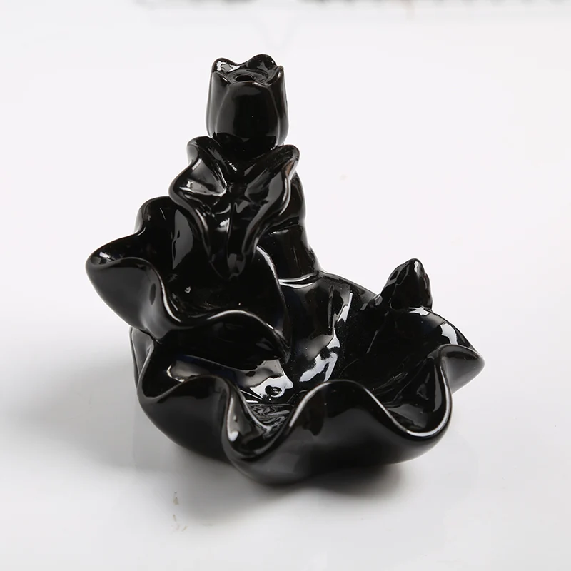Черная Керамическая конусная палочка курильница с держателем буддийская занавеска для душа аксессуары