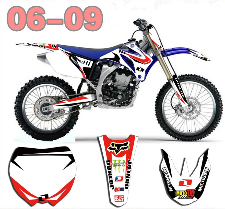 Стиль команда графика наклейки комплекты для YAMAHA YZ250F YZ450F 2006 2007 2008 2009 YZF250 YZF450 YZF 250 450 YZ 250F 450F