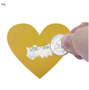 

100pcs/lot gold scratch off stickers scratch off sticker 70x80mm love