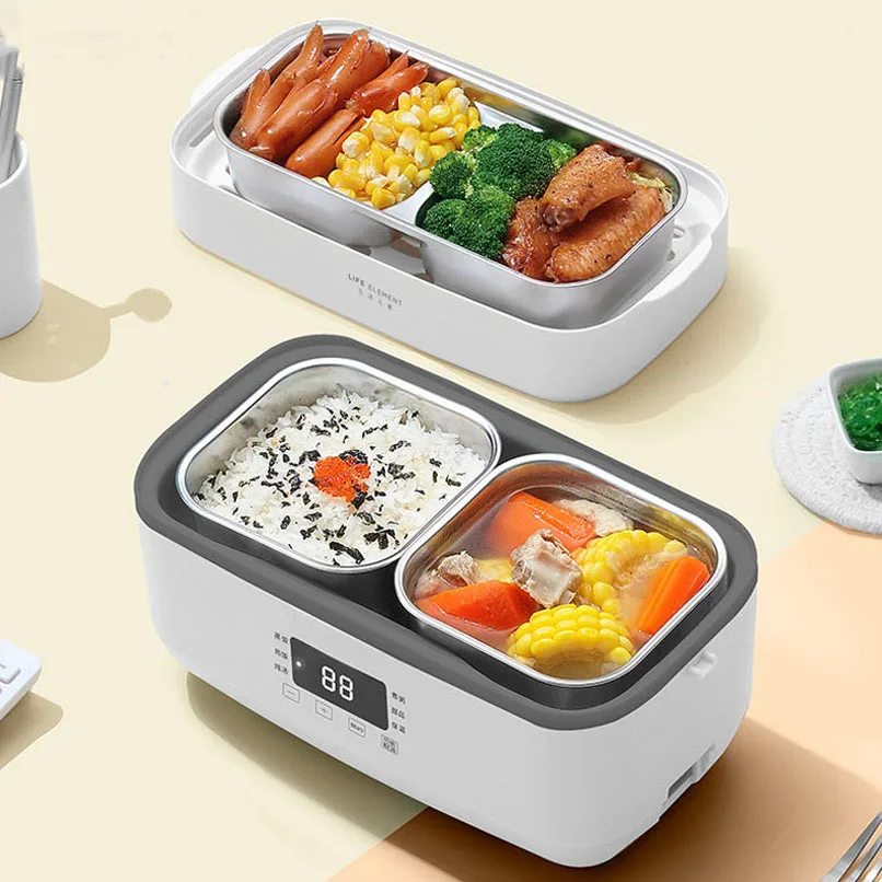  220V Multi-function Electric Thermal Insulation Box Portable Steam Heating Double Stainless Steel I