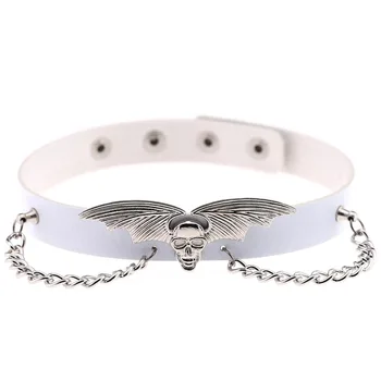 Exotic Accessories of White Leather Choker Necklace Collar with Ears Hood Mask for Fetish Whip Bdsm Bondage Adults Sex Games 5