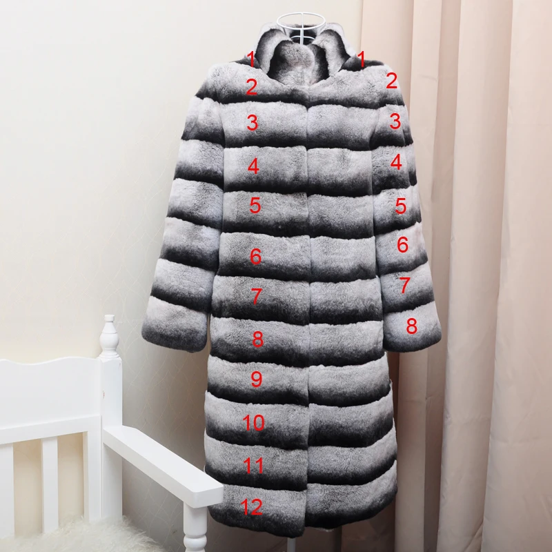 Женская Шуба в полоску OFTBUY уличная теплая шуба из натурального меха кролика рекс