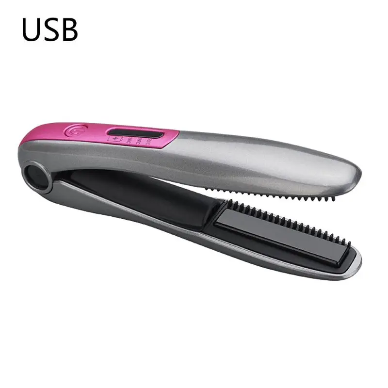 usb зарядка выпрямитель для волос мини двойного использования электрическая плойка прямой объем беспроводной портативный бигуди с зубцы гребня