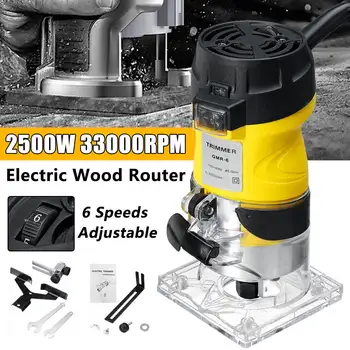 

NEW 2200W Electric Hand Trimmer Wood Router 6.35mm Woodworking Laminator Carpentry Trimming Cutting Carving Machine Power Tool
