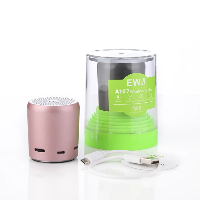 Портативная bluetooth Колонка EWA A107S металлический Hi Fi мини динамик TWS беспроводной MP3