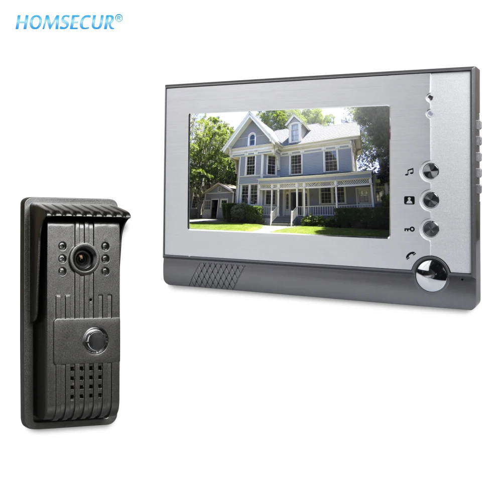 

EU Delivery HOMSECUR 7inch Video Door Entry Security Intercom with One Button Unlock for House/ Flat XC003+XM710-S