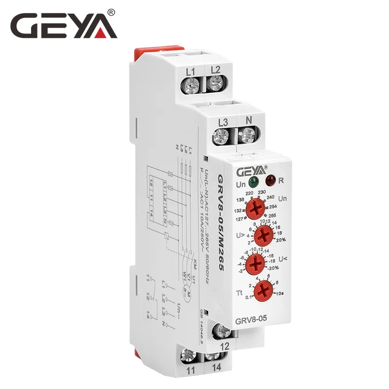 GEYA GRV8-05 реле защиты напряжения с фазовой последовательностью фазового сбоя асимметричное время задержки FunctionAC220V-460V