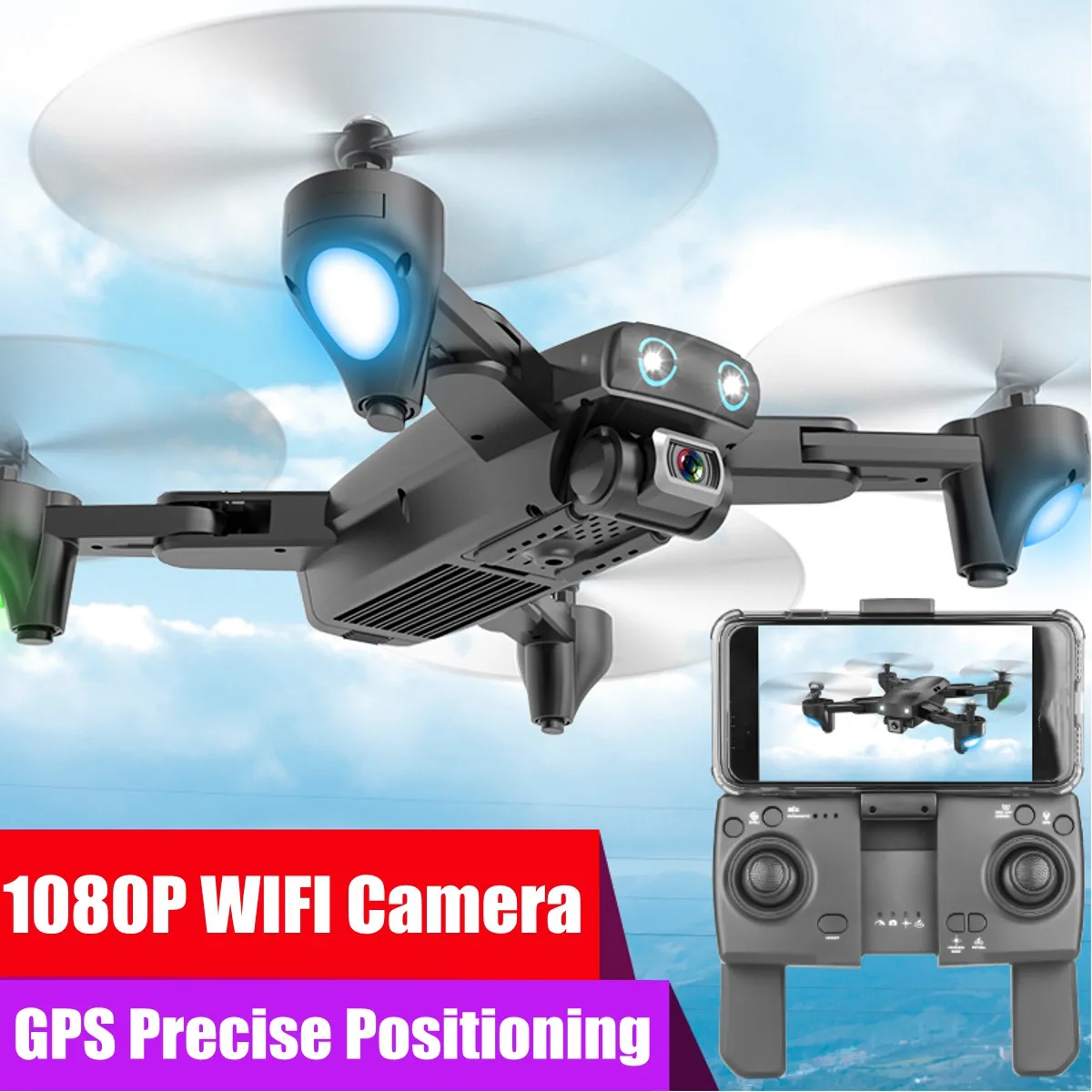 RC GPS Drone 4K Quadcopter with 4K/1080P 5G WiFi FPV HD Wide Angle Camera Foldable Quadrocopter With Drones Bags