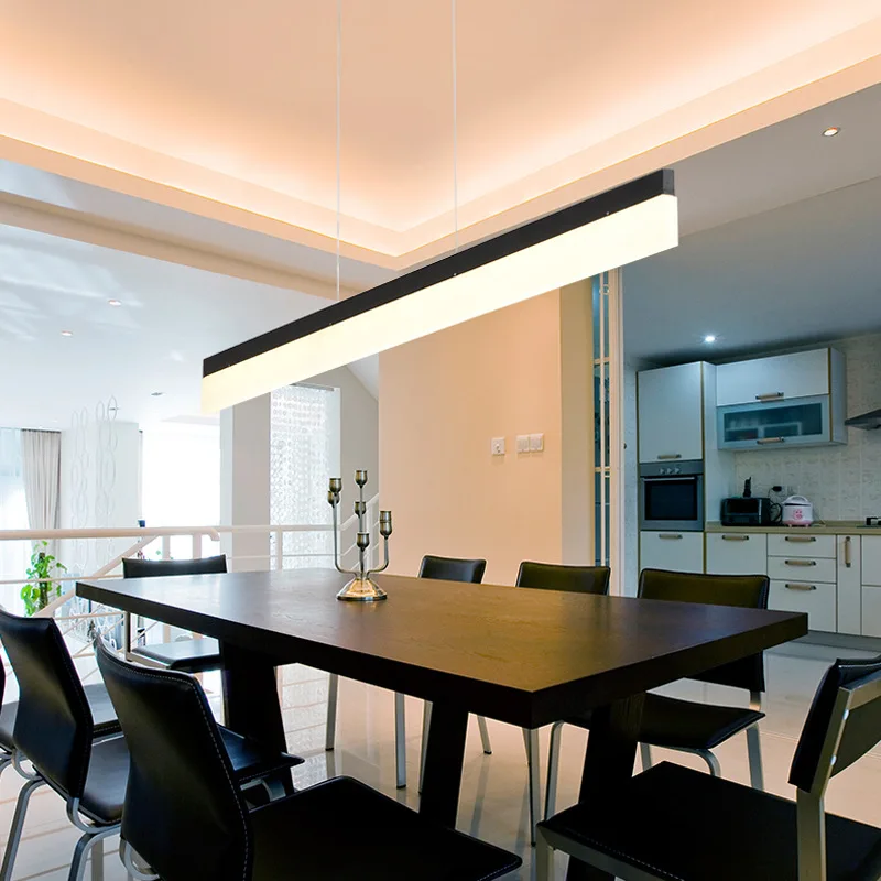 

Led office chandelier rounded strip light bar 120cm/150cm strip rectangular hanging line lamp long offce lamp led light