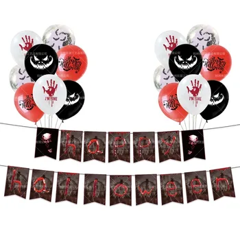 

Halloween Party Banner Happy Halloween Latex Balloons Cake Topper Ghost Spider Balloon Party Decor Hanging Bunting Kids Favors