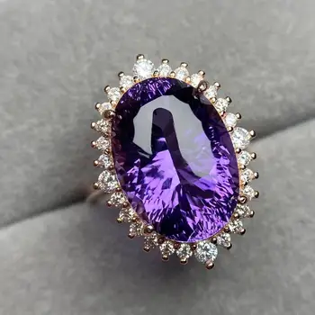 

2020 fashion Pure natural Brazilian amethyst oval millennial violet all-clean decent cut s925 sterling silver inlaid pendant