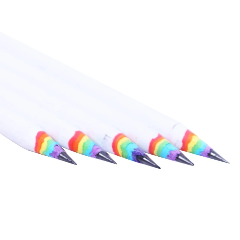 15 Pcs Kids Pencils Rainbow Colouring Pens Shading Color Sketching Colored  Paper - AliExpress