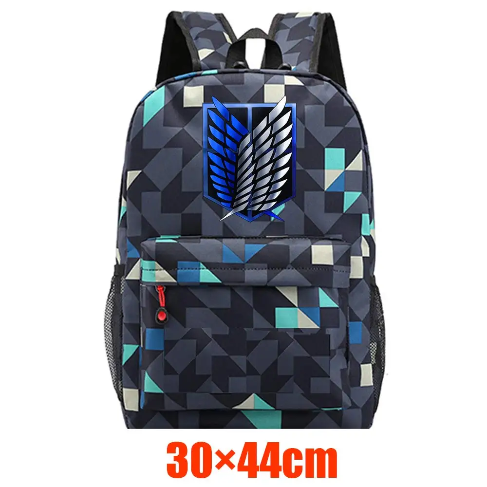 Холщовая школьная сумка унисекс повседневный ранец с героями аниме атака на