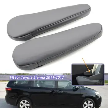 

EIDRAN Pair Gray Front Seat Armrest Protector Leather Cover For Toyota Sienna 2011 2012 2013 2014 2015 2016 2017