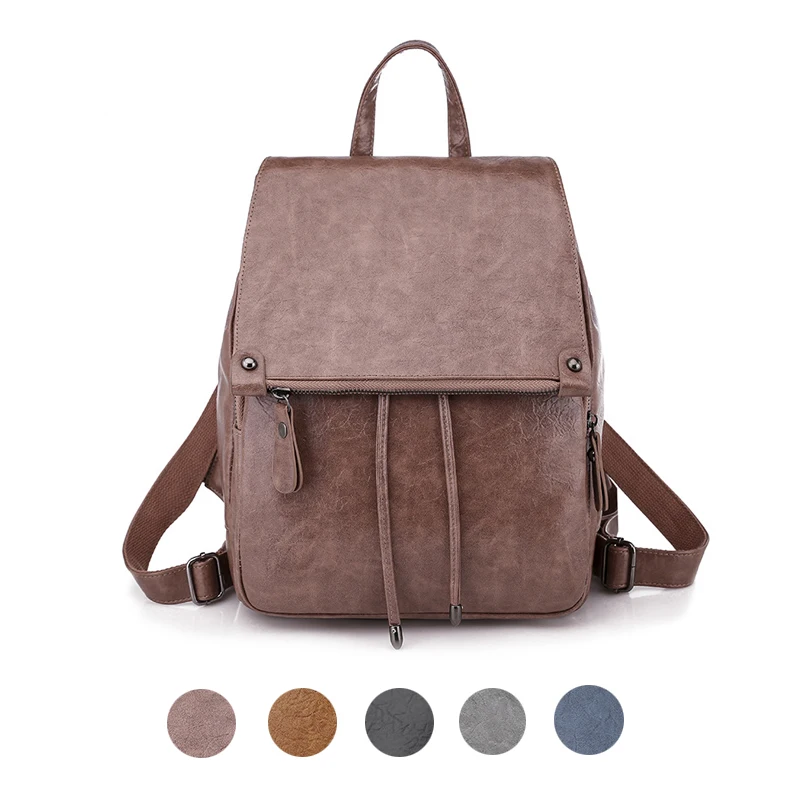 

Znakomity Simple Style Backpacks Women PU Leather Large Capacity Back to School Student Schoole Bags Ladies Shoulder Travel Bags