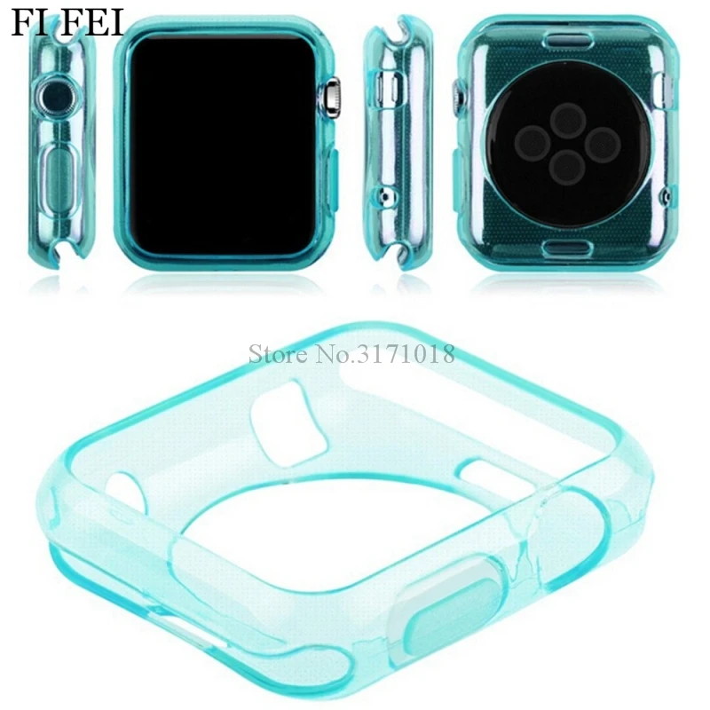 Прозрачный Ультра-тонкий мягкий Силиконовый ТПУ защитный чехол для Apple Watch серии 38 мм 42 мм 1 2 3 оболочка аксессуары чехол