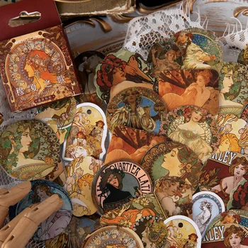 

44pcs Goddess In The Painting Design Sticker As Gift Tag Gift Decoration Scrapbooking DIY Sticker Party Gift Seal