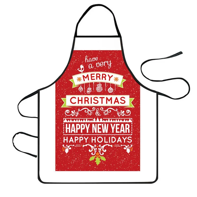 Christmas Party Decoration Waterproof Apron Kitchen Aprons Dinner Party Apron DIY Creative BBQ Gifts Decorations for Party#0925 - Цвет: D