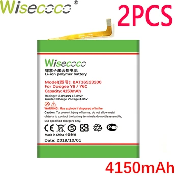 

WISECOCO 2PCS 4150mAh BAT16523200 MTK6750 Battery For DOOGEE Y6 Y6C Piano Mobile Phone Latest Production Battery+Tracking Number