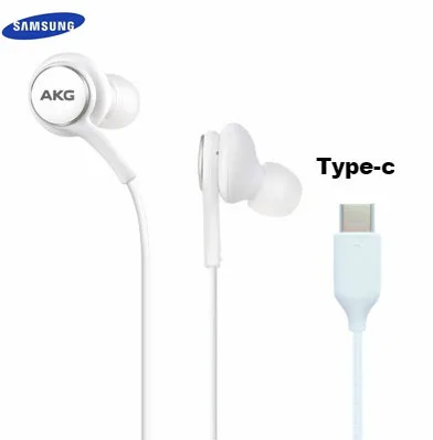 Samsung наушники AKG eo IG955 тип-c в уши с микрофоном Проводная гарнитура для Galaxy samsung note10/note10+ huawei xiaomi смартфон - Цвет: white no box