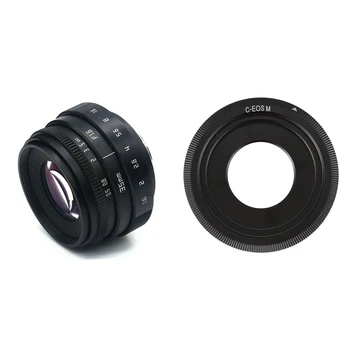 

Mini 35mm F1.6 APS-C Television TV Lens/CCTV Lens & Black C-Mount Cine Movie Lens for Canon EOS M
