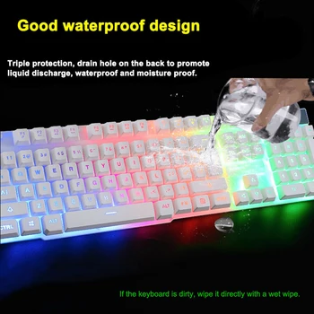 

104 Keys Keyboard Mouse Set Desktop Laptop Computer Glowing Game Mechanical Feeling Wired Usb LED Gaming Keyboard Mouses Set