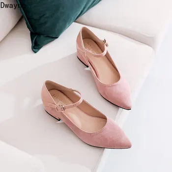 

Korean Pointed Thick With Womens Shoes Mary Jane High-Heel Single Shoes Elegant Sweet High Heels Temperament Party Dress Pumps