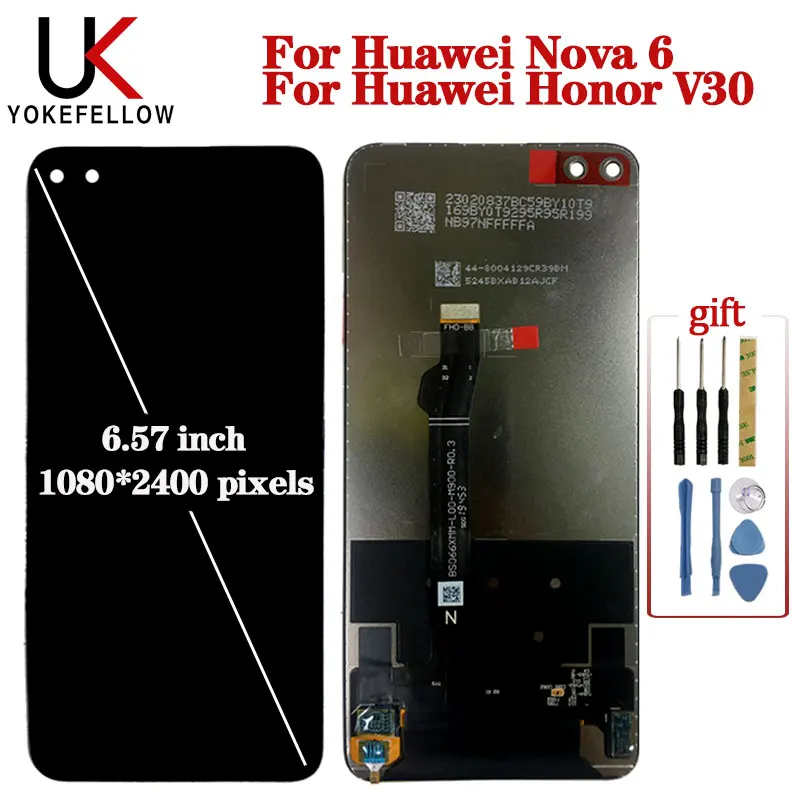

Original 6.57'' LCD For Huawei Nova 6 WLZ-AL10 LCD Display Replacement Screen Tested LCD For Huawei Honor V30 Screen Display