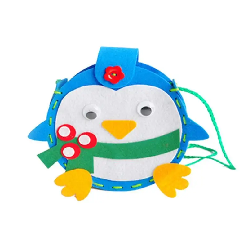 Penguin DIY Рождественский Подарочный мешок умелое производство Превосходное качество комплект материалов для детей нетканый ручной работы наплечный мешок ремесло - Цвет: Penguin